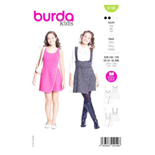 Burda Style Schnittmuster – Trägerrock & Shirtkleid für Teens – Nr. 9198