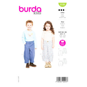 Burda Kids Schnittmuster Nr. 9199 – leichte Baumwollhose für Kinder