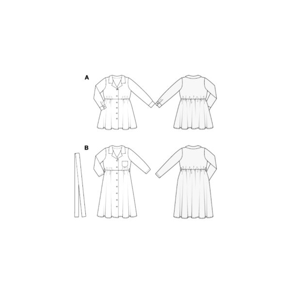 Burda Kids Schnittmuster Nr. 9206 - durchgehend geknöpftes Kleid, Kind – Bild 6
