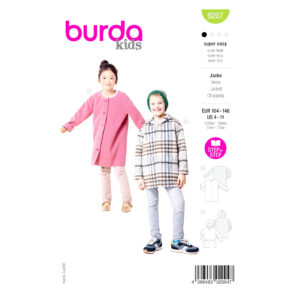 Burda Kids Schnittmuster Nr. 9207 – Oversizejacke für Kinder