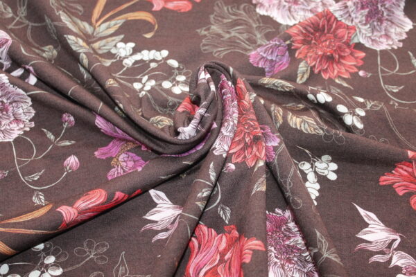 14.28EUR/ 1m - Jersey - Interlock - blumig - braun, pink, orange