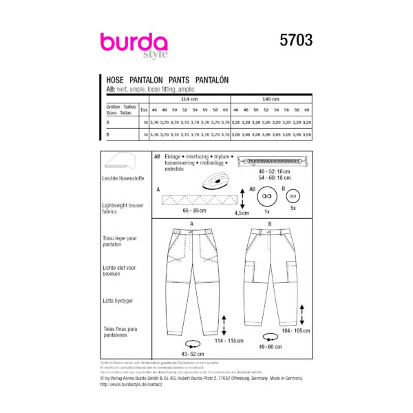 Burda Style Schnittmuster Nr. 5703 - Damenhose mit ausgestelltem Bein – Bild 9