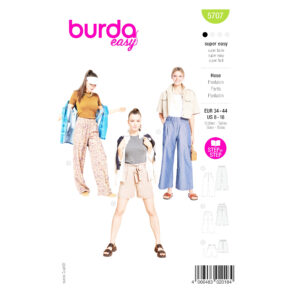 Burda Style Schnittmuster Nr. 5707 -lässig weite Damenhose mit Schlupfbund