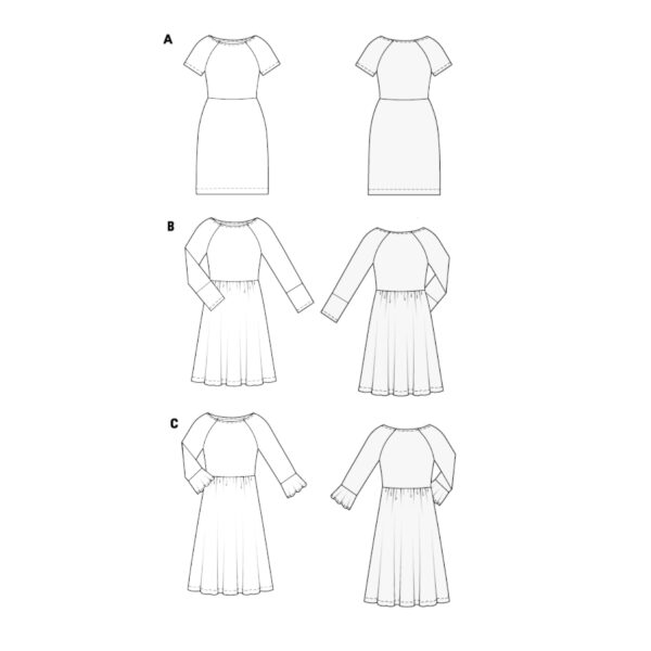 Burda Easy Schnittmuster Nr. 5708 - schlichtes Kleid mit 2 Rockvarianten – Bild 11