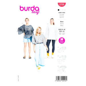 Burda Easy Schnittmuster Nr. 5709 - schlichtes Bluse mit voluminösem Ärmel