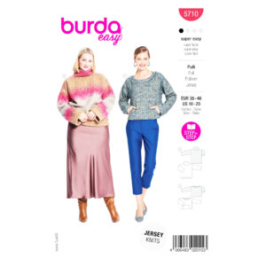 Burda Easy Schnittmuster Nr. 5710 - kurzer Damenpullover in Kastenform