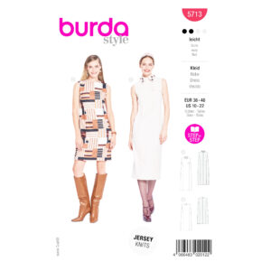 Burda Easy Schnittmuster Nr. 5713 - schlichtes ärmelloses Kleid