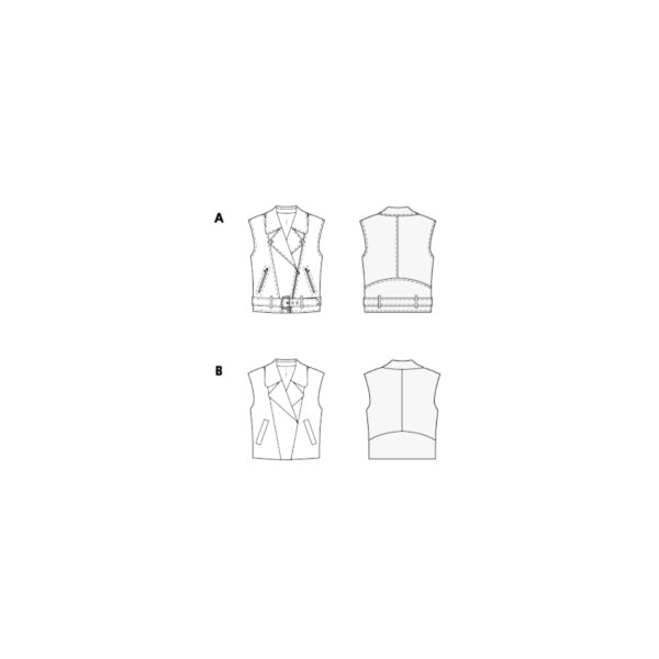 Burda Style Schnittmuster Nr. 5714 - Damenweste mit Reverskragen und diagonalem Verschluss – Bild 8