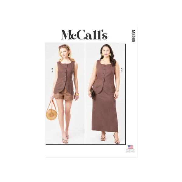 McCalls Schnittmuster M8585 - Rock - Weste - Shorts Kombination