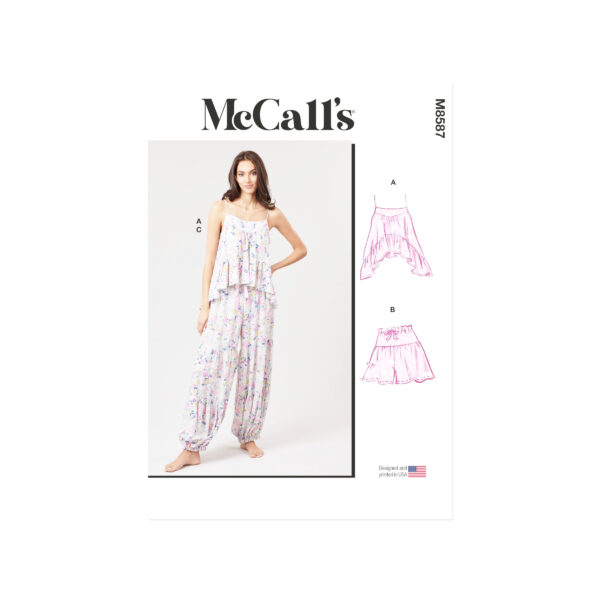 McCalls Schnittmuster M8587 - Nachtwäsche für Damen - Top und Hosen