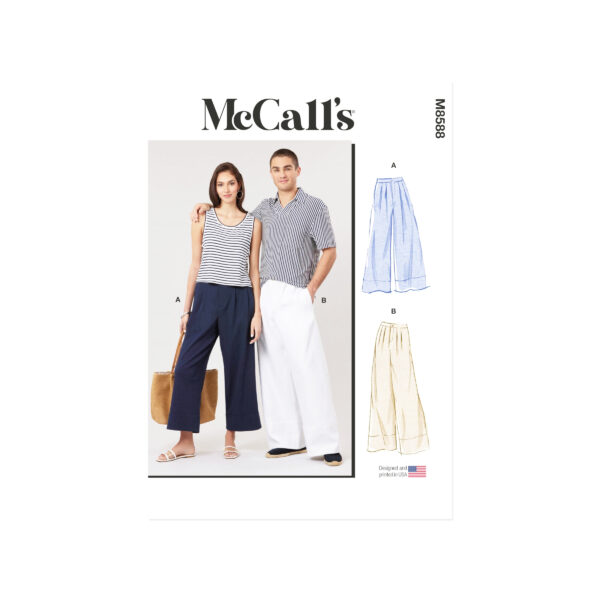 McCalls Schnittmuster M8588 - Unisex Hosen mit Bundfalten