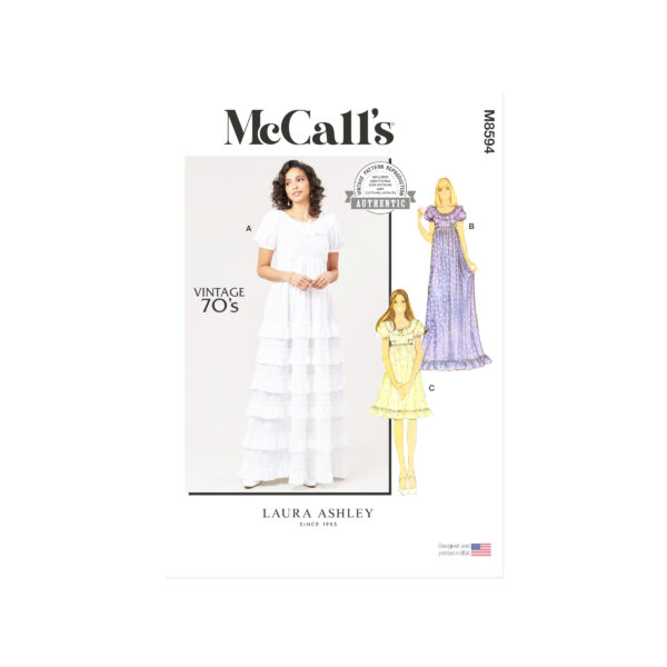 McCalls Schnittmuster M8594 - Vintage - Kleid aus den 70er Jahren