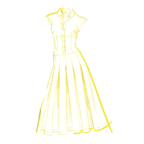 McCalls Schnittmuster M8576 - geknöpftes Kleid mit Faltenrock – Bild 4