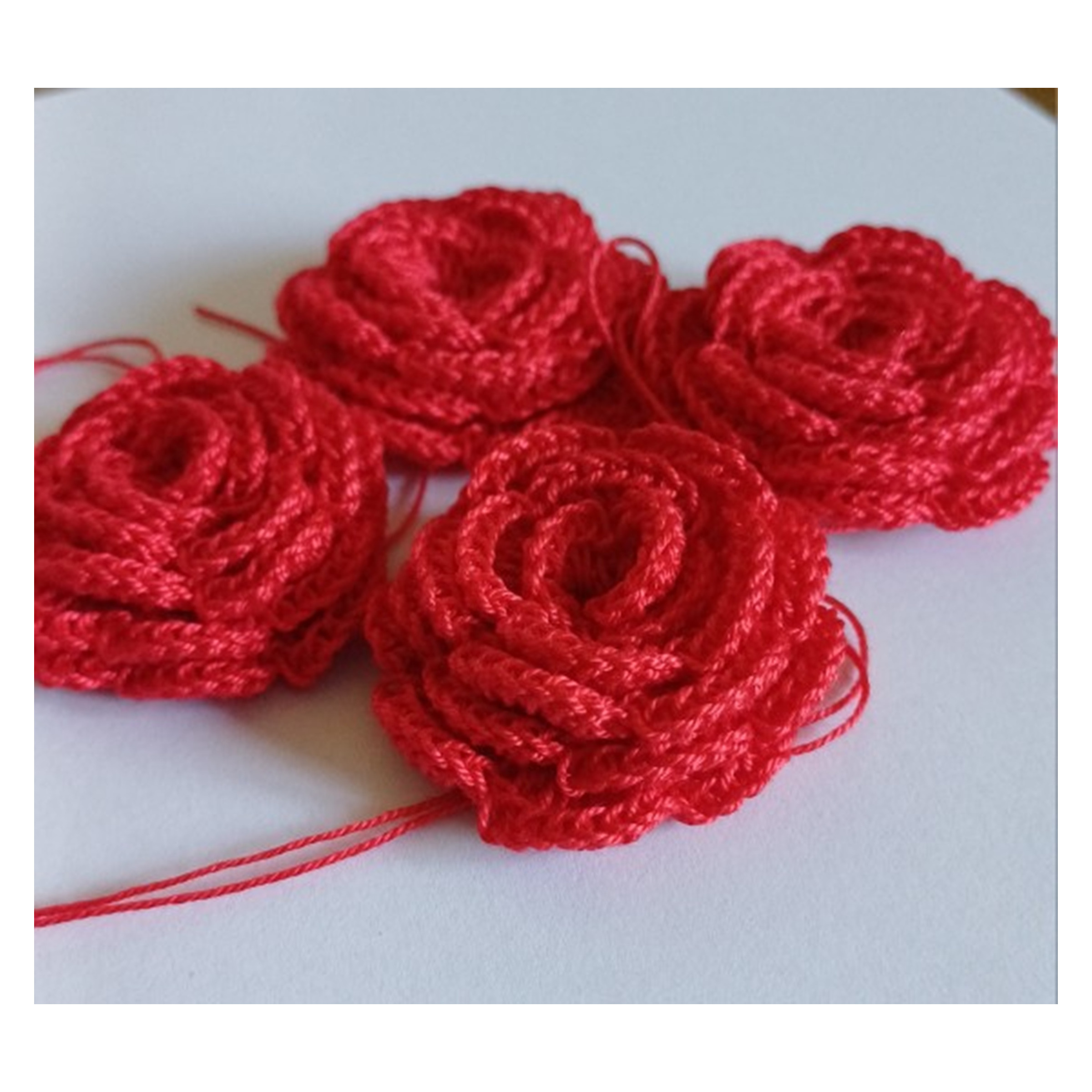 Blüten gehäkelt - Rose - chrochet flower - verschiedene Farben – Bild 25