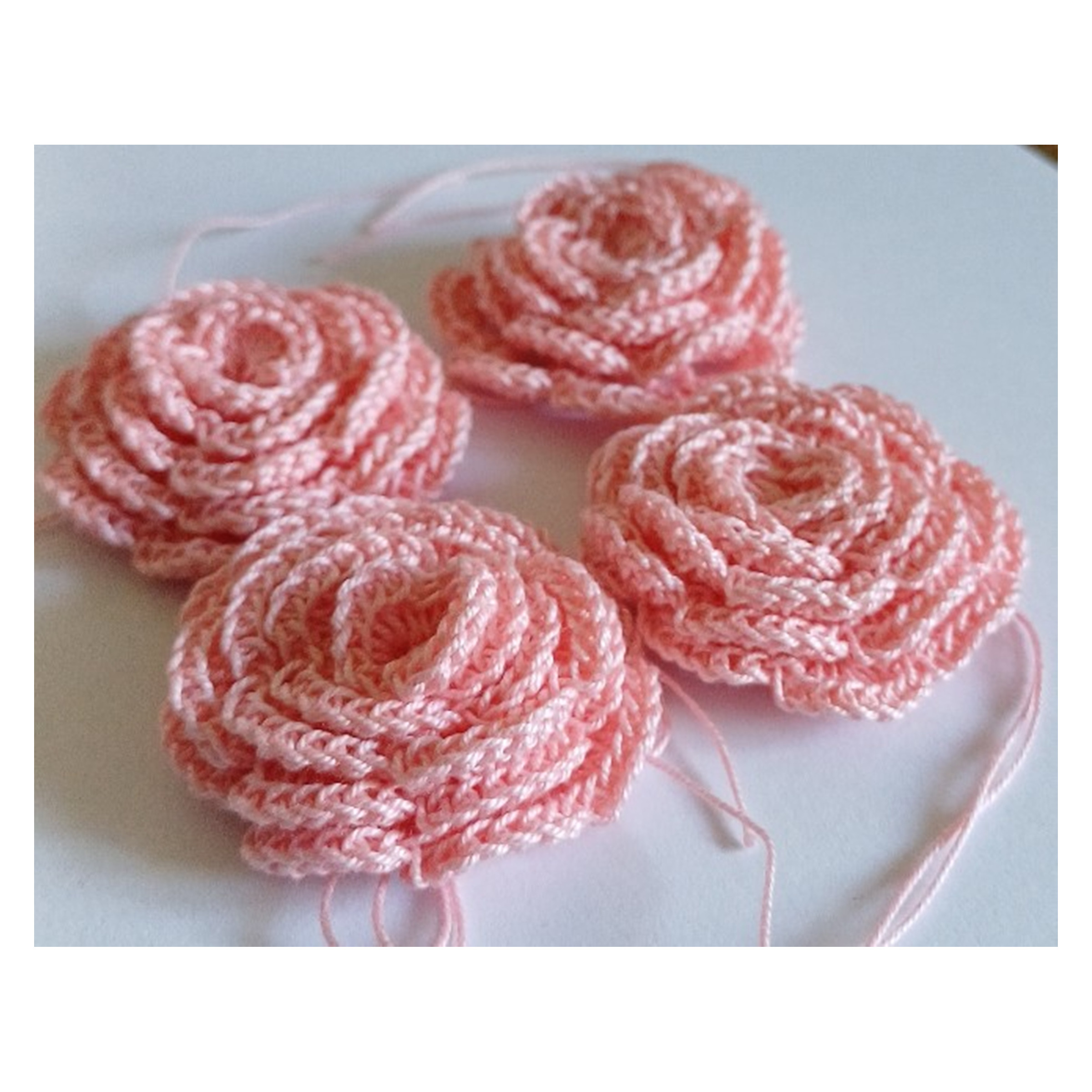 Blüten gehäkelt - Rose - chrochet flower - verschiedene Farben – Bild 26