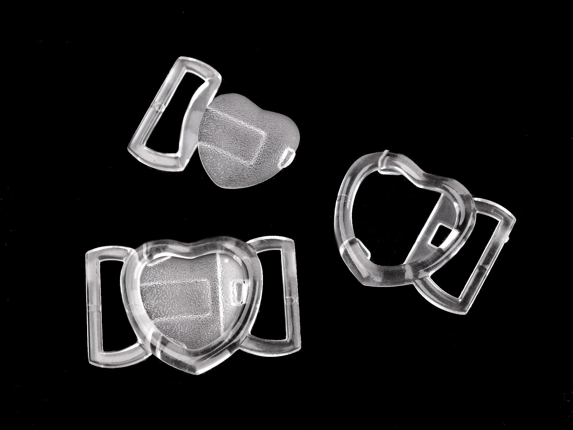 1.65 EUR/Stck.- 2 x Verschluss für Bikini - Herzform - Breite 20 mm - Kunststoff – Bild 2