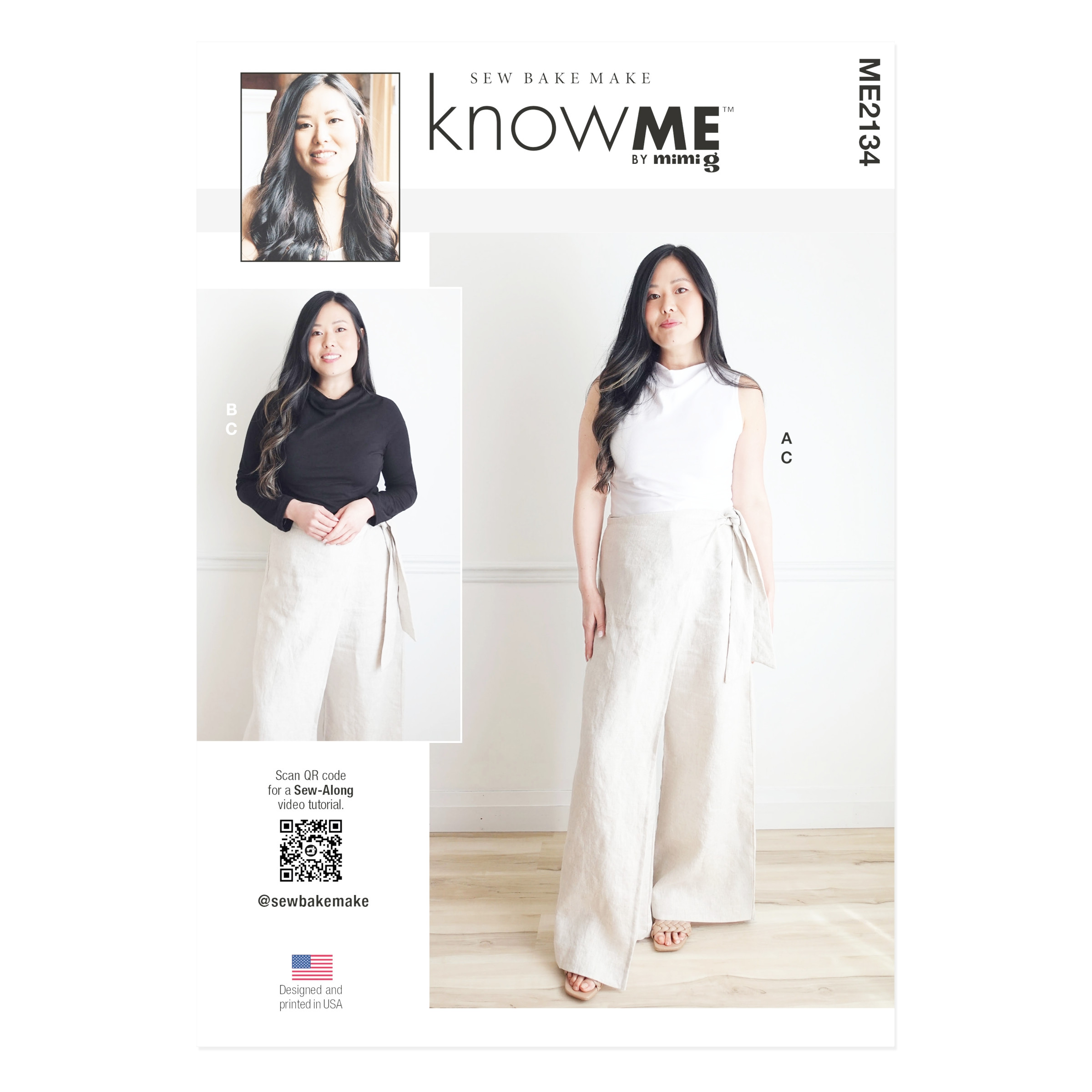 knowME Schnittmuster ME2134 – Damen-Shirt und Wickelhose, luftiges Sommeroutfit