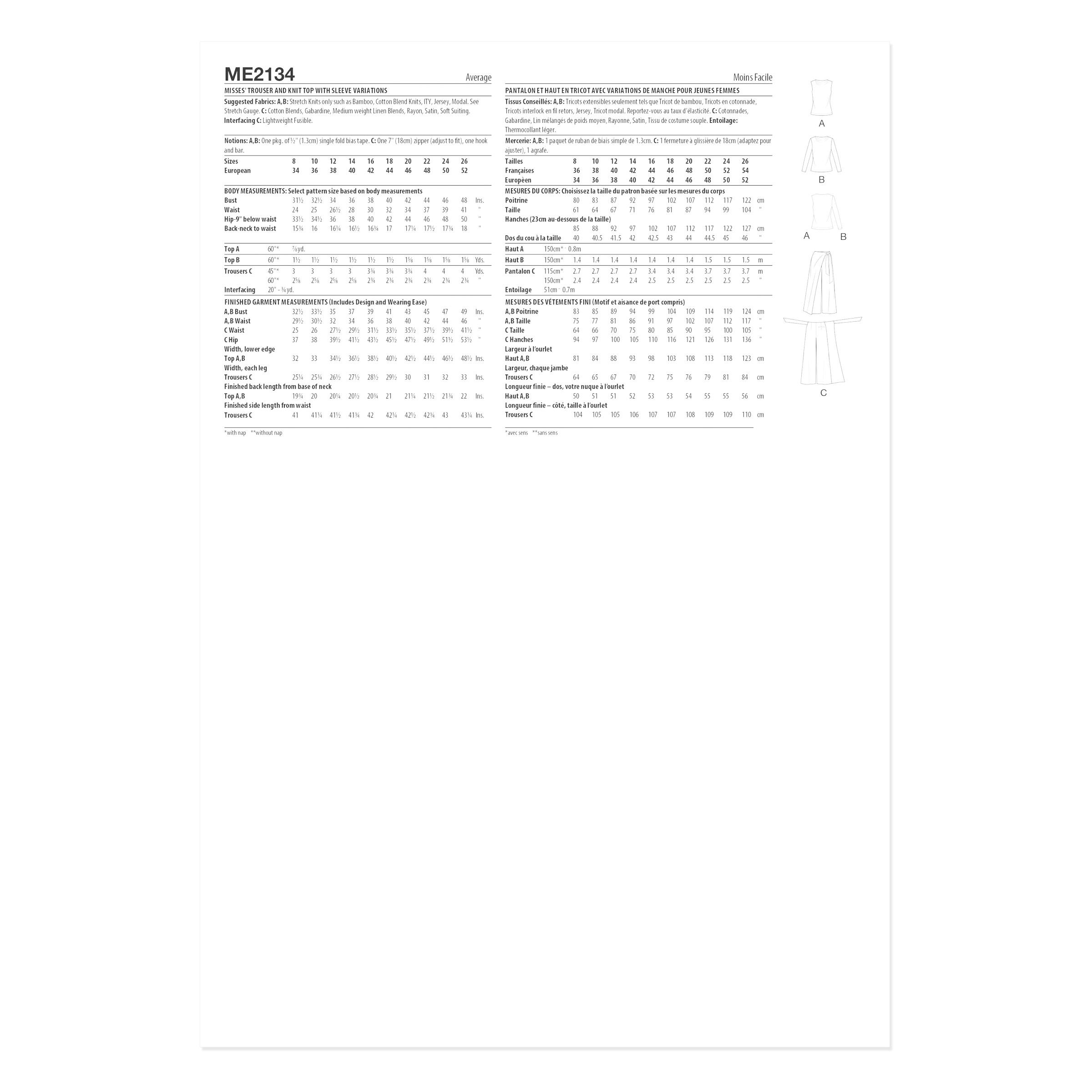 knowME Schnittmuster - ME2134 - Shirt und Wickelhose Damen – Bild 8