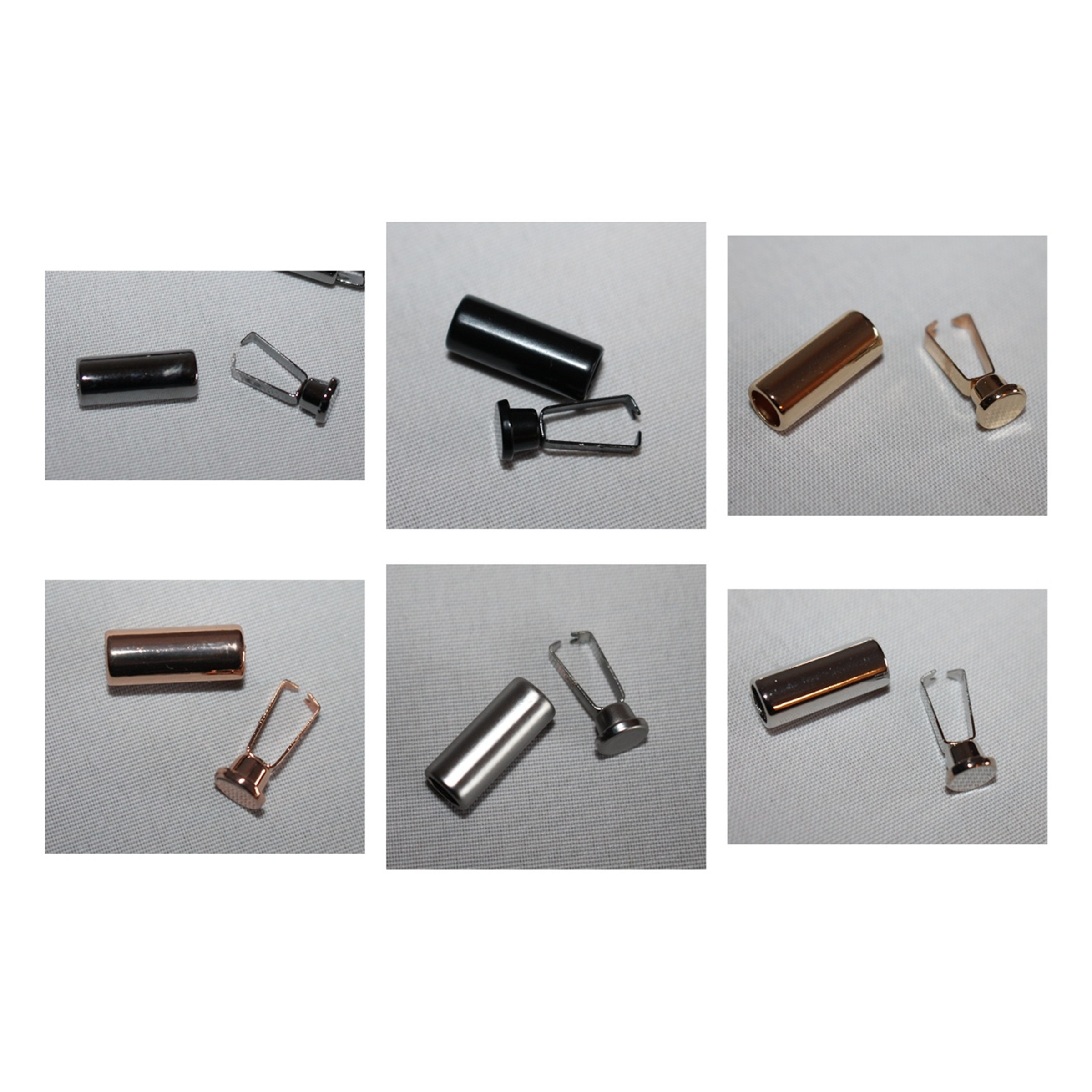 Metall-Kordelenden 27 mm mit 5 mm Durchzug – Set aus 4 Stück