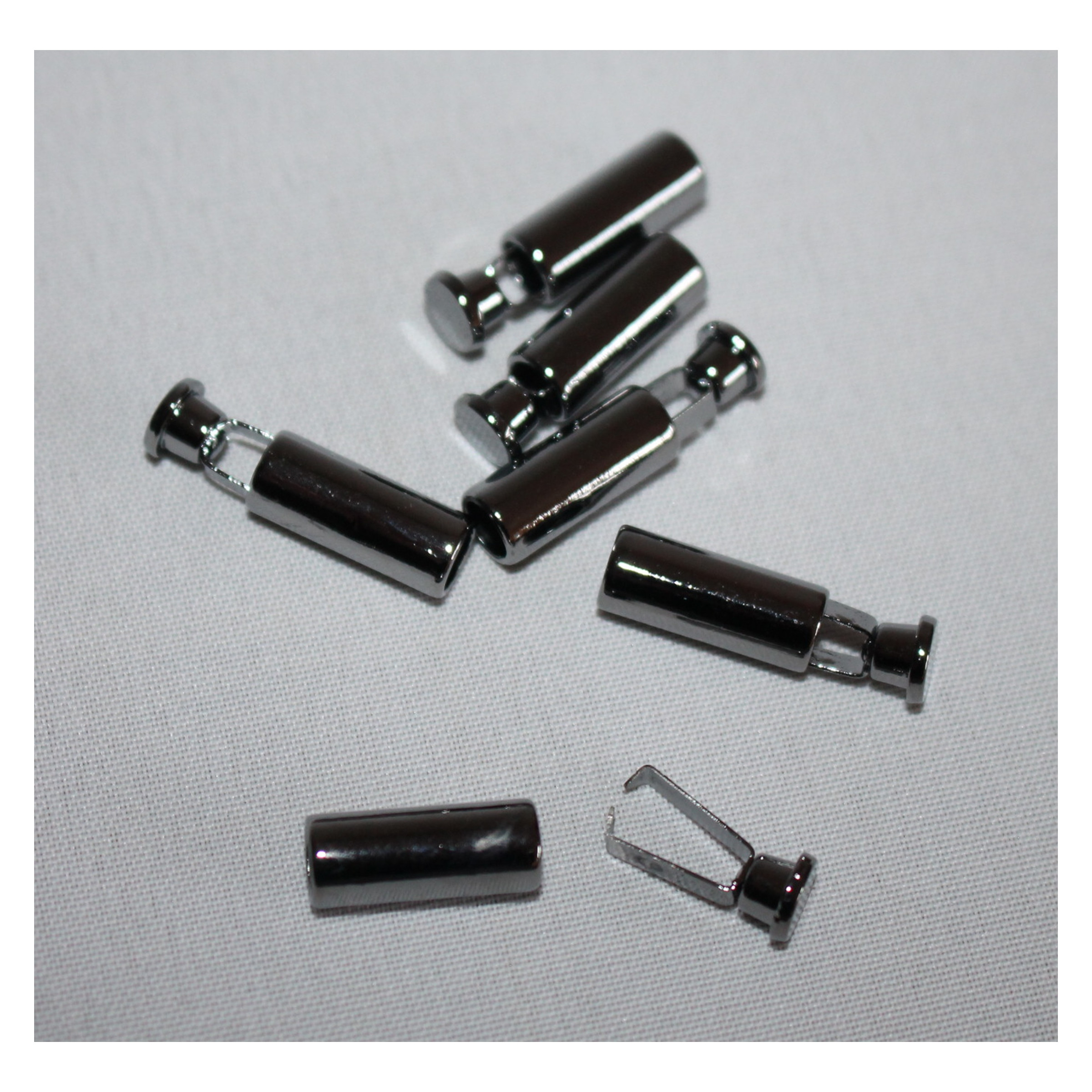 5 Paar (10 Stück) Kordelenden - 27mm, Durchzug 5mm - Metall – Bild 6