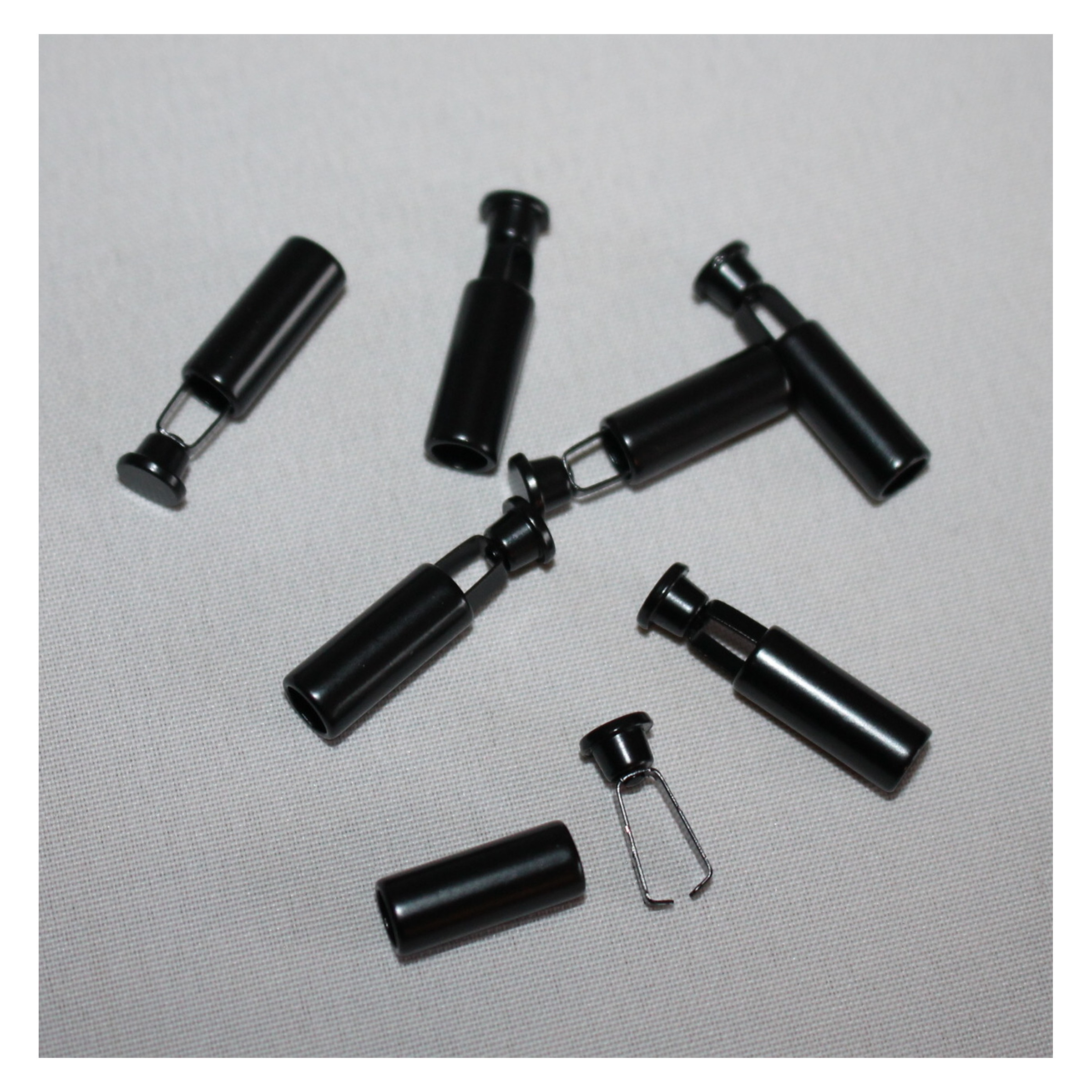 5 Paar (10 Stück) Kordelenden - 27mm, Durchzug 5mm - Metall – Bild 7