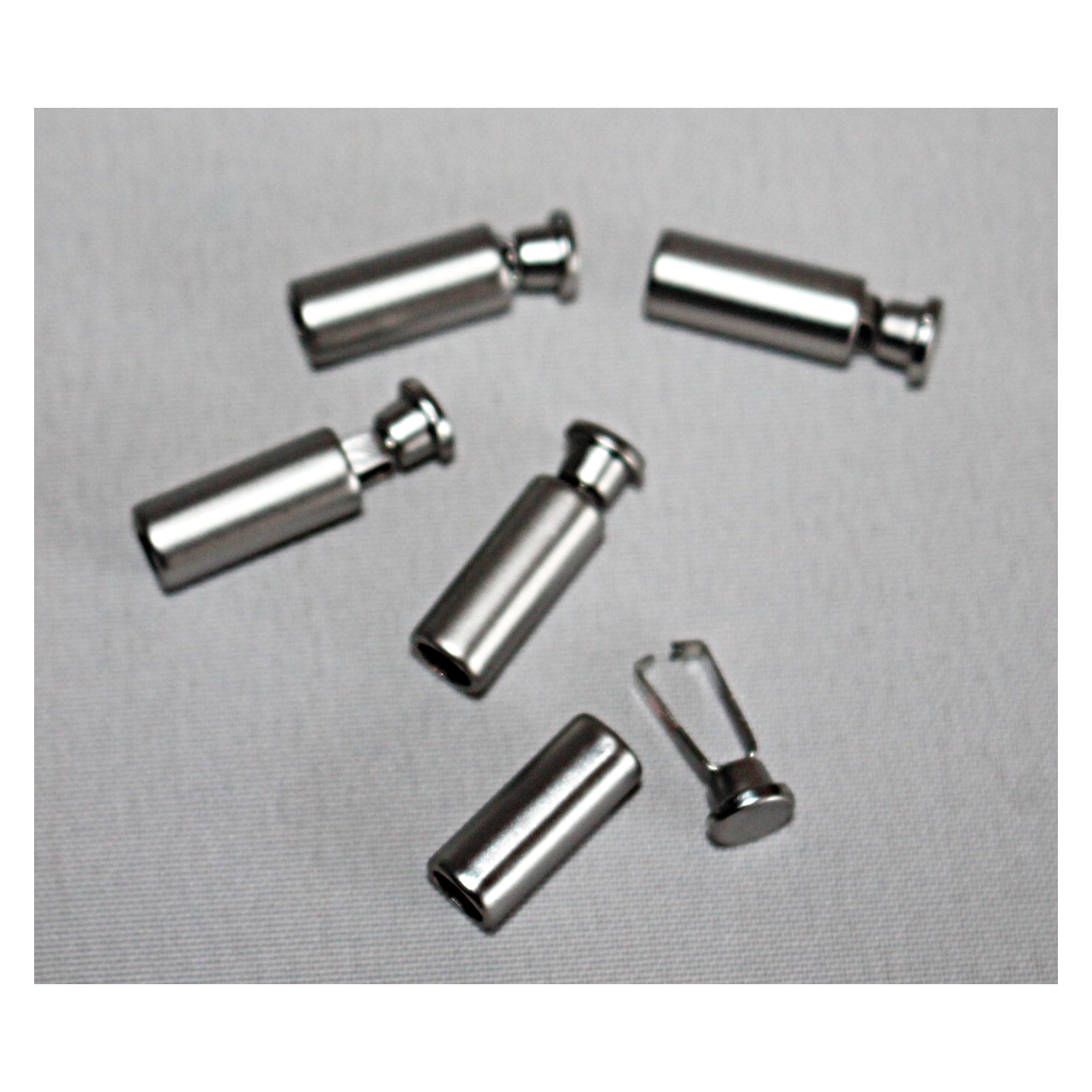 5 Paar (10 Stück) Kordelenden - 27mm, Durchzug 5mm - Metall – Bild 5