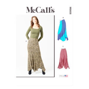 McCall’s Schnittmuster M8608 – schwingender Damenrock mit Volantabschluss
