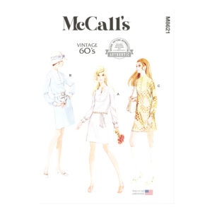 „McCalls Schnittmuster M8621 für Vintage-Kleid im Stil der 60er Jahre – femininer Sixties-Retro-Look zum Selbernähen.“