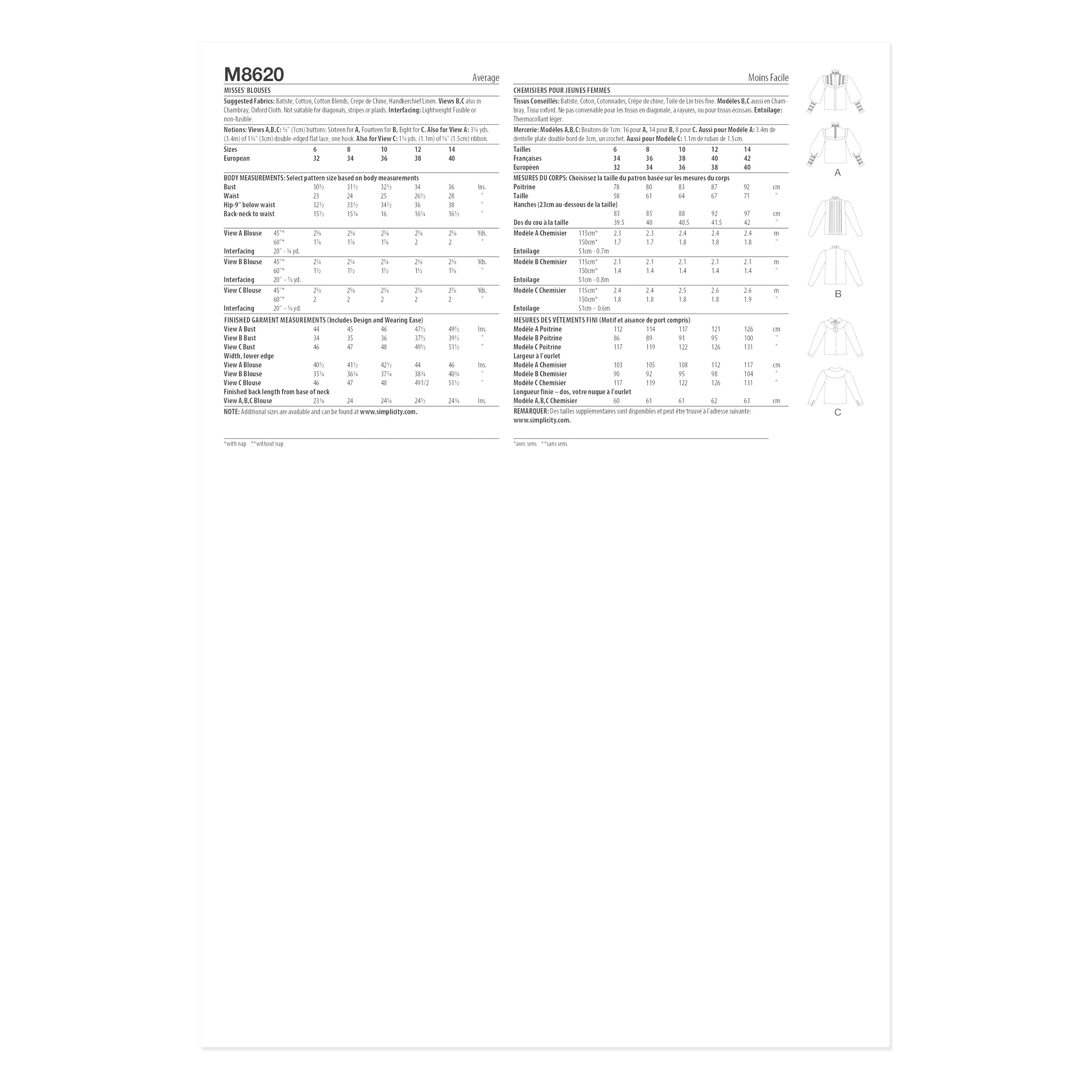 McCalls Schnittmuster M8620 - romantisch - verspielte Damenbluse – Bild 9