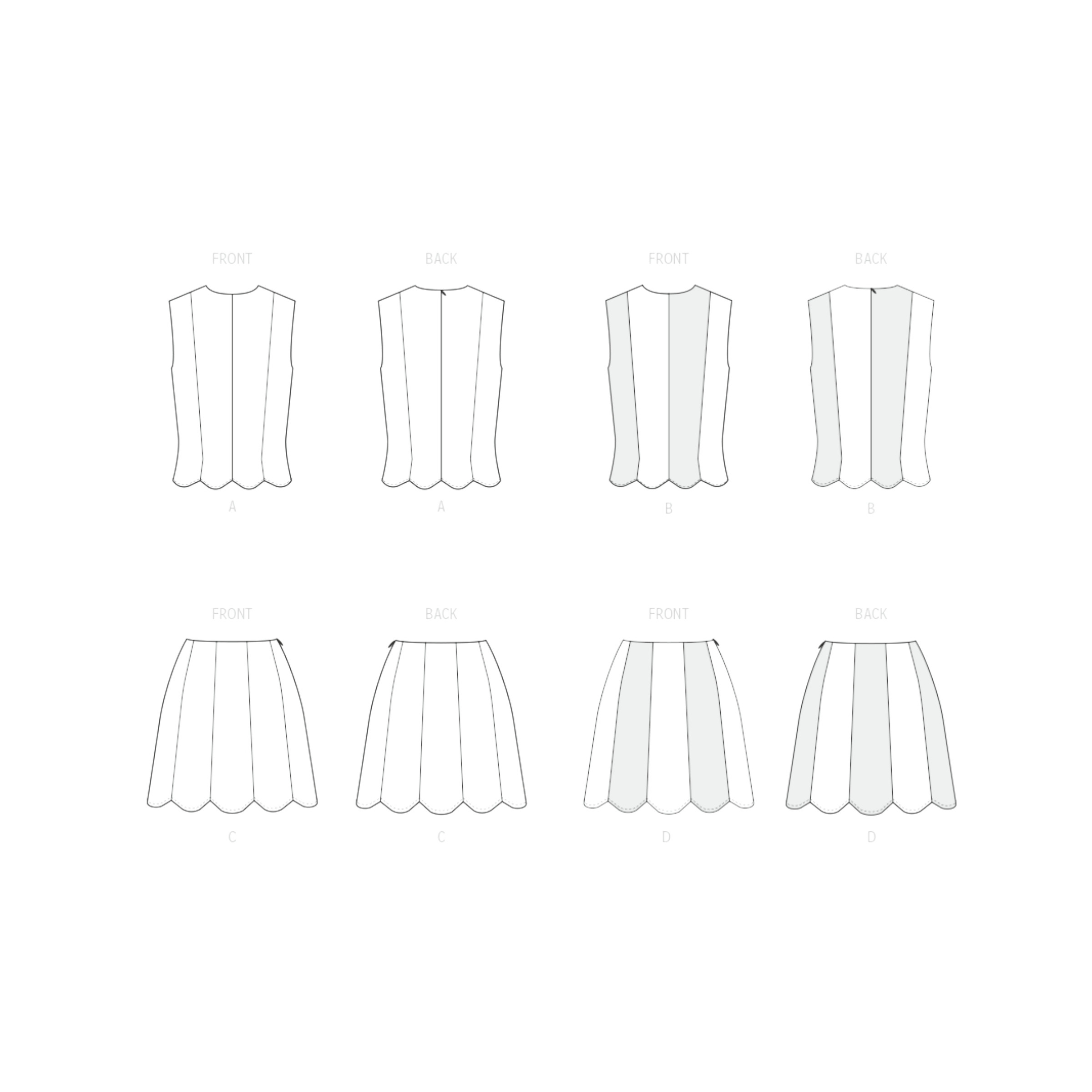 McCalls Schnittmuster M8610 - Sommerset für Damen - Rock + Top – Bild 7