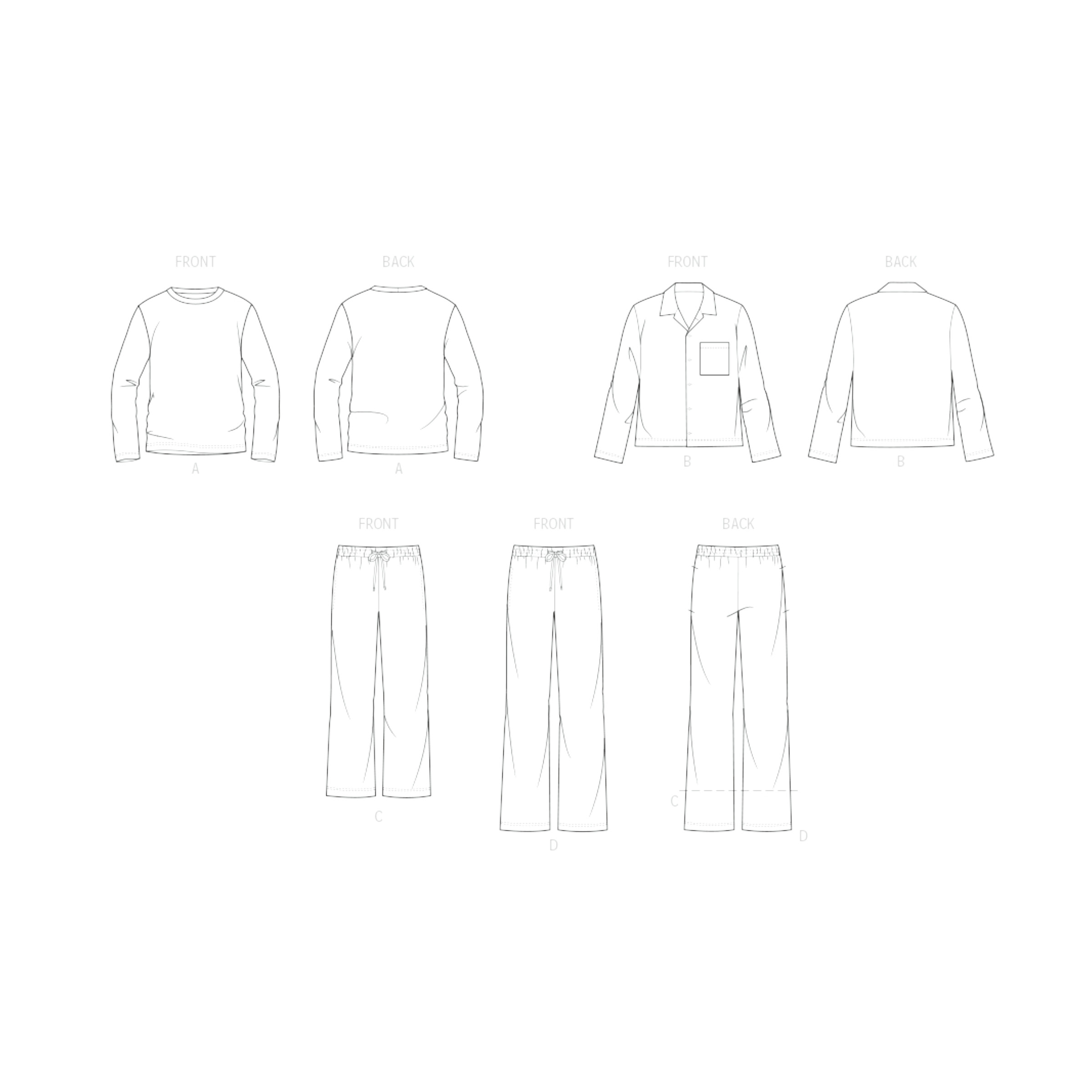 McCalls Schnittmuster M8616 - Schlafanzug - Hausanzug - Herren – Bild 10