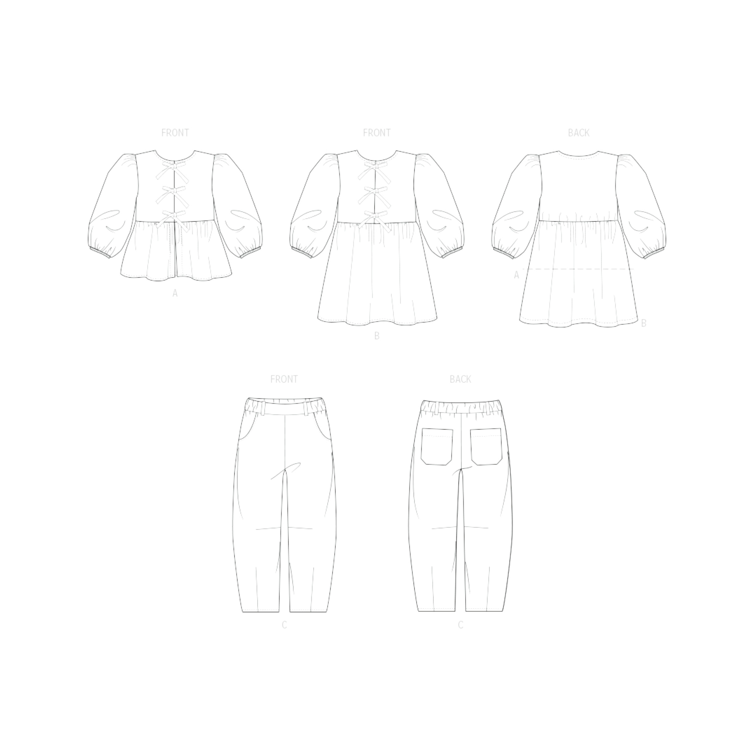 McCalls Schnittmuster M8618 - Kinderbluse - Kleid und Hose – Bild 10