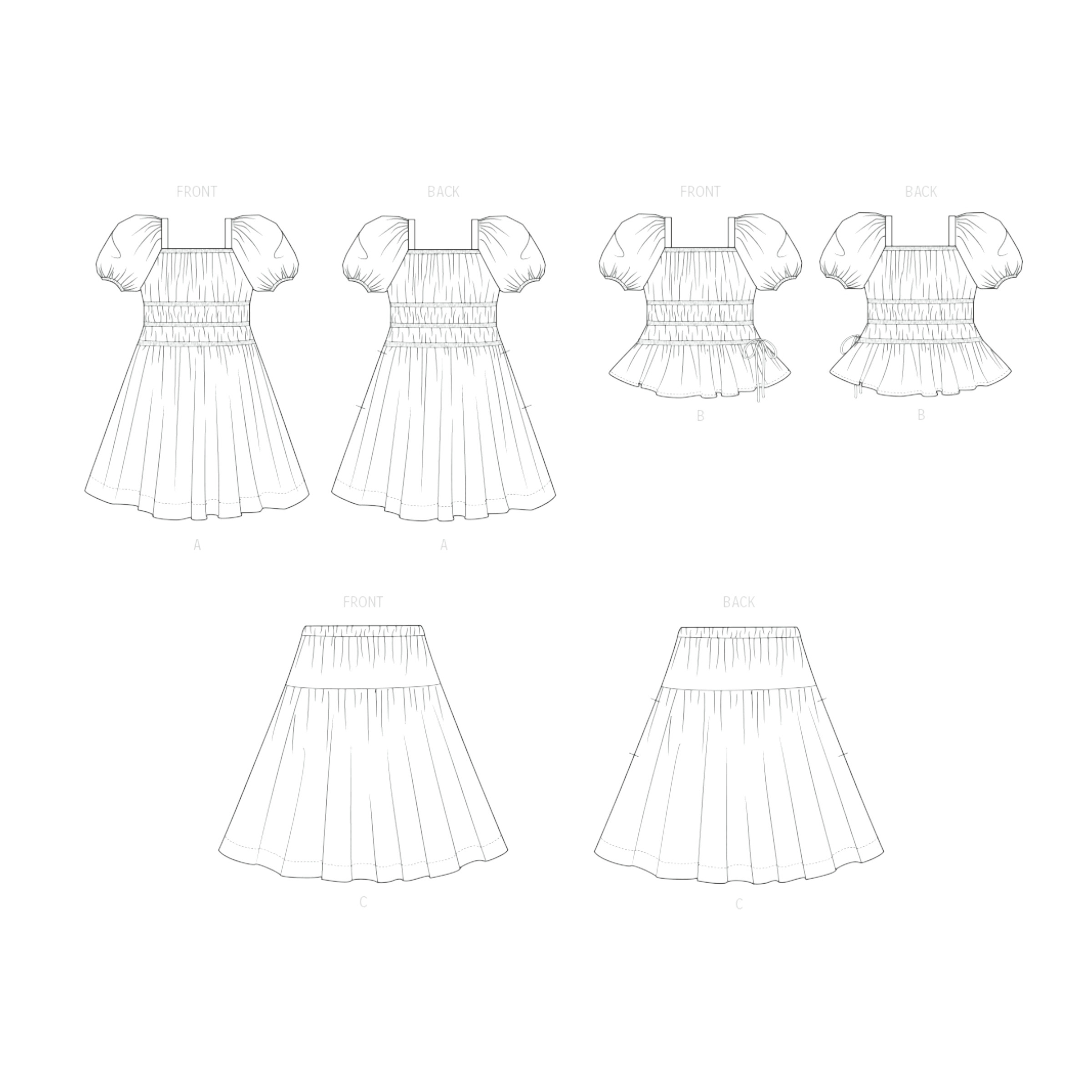 McCalls Schnittmuster M8619 - Mädchen Zweiteiler - Kleid - gesmokt – Bild 9