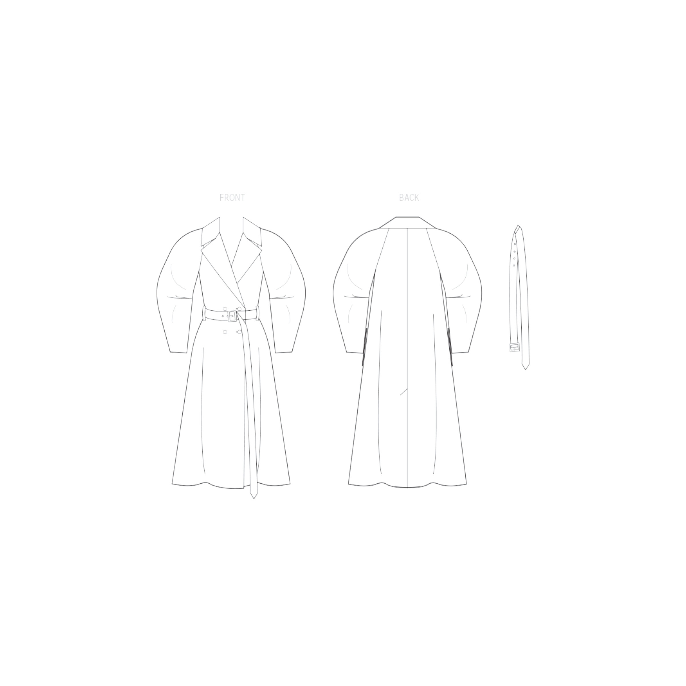 Vogue Schnittmuster - V2137 - lässiger Damenmantel mit Gürtel – Bild 4