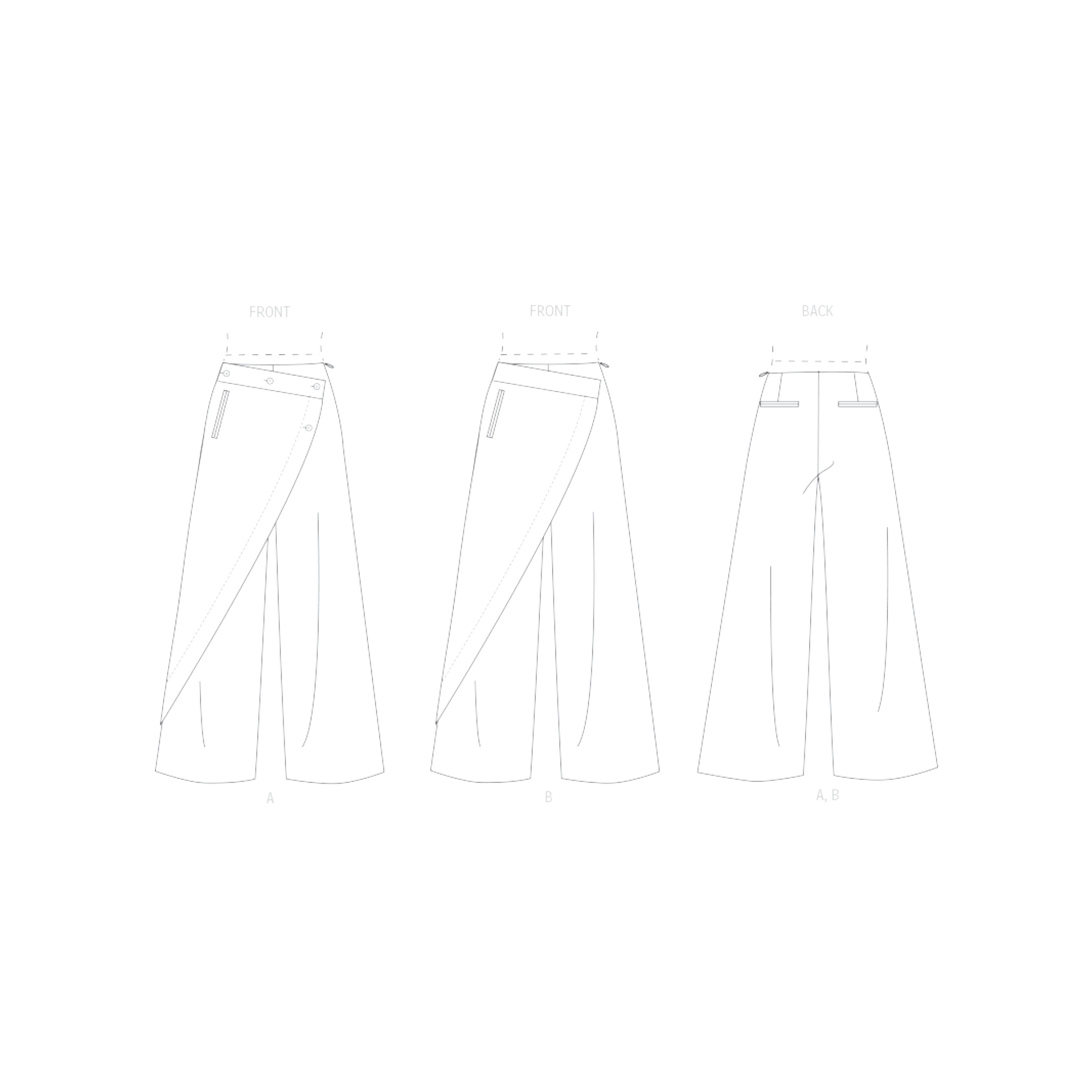 Vogue Schnittmuster V2138 - elegante Damenhose mit Überwurf – Bild 6