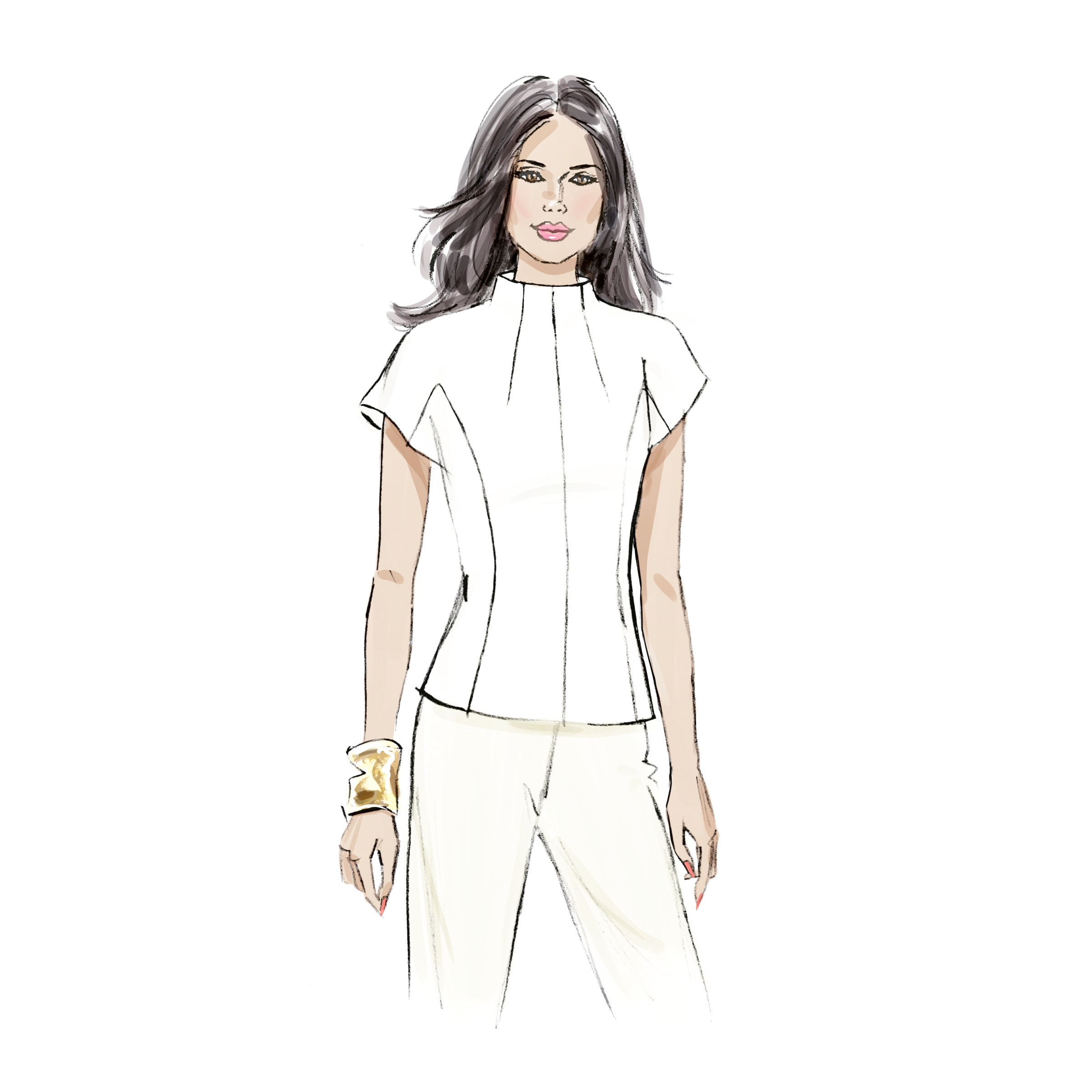 Vogue Schnittmuster V2134 - extravagante Bluse - angeschnittener Arm – Bild 4