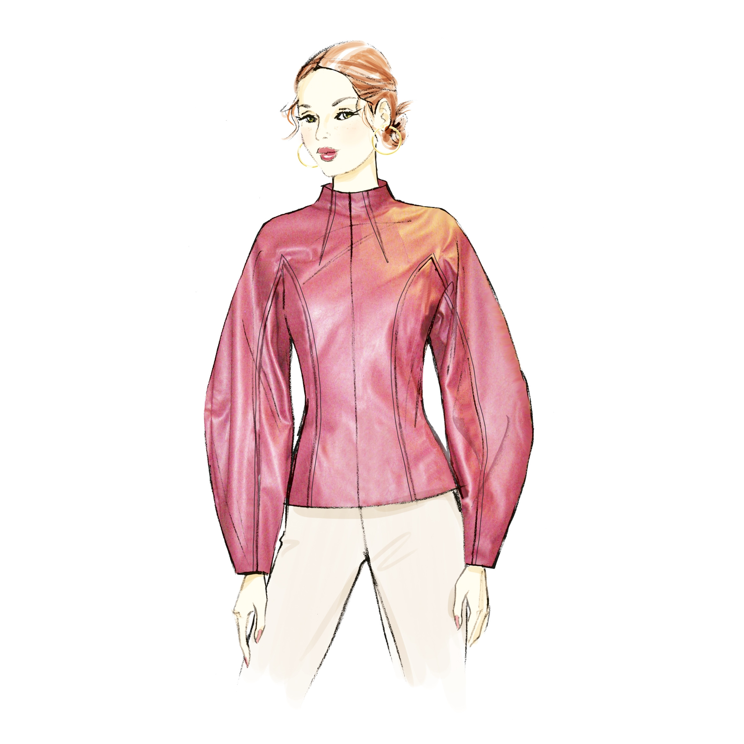 Vogue Schnittmuster V2134 - extravagante Bluse - angeschnittener Arm – Bild 5