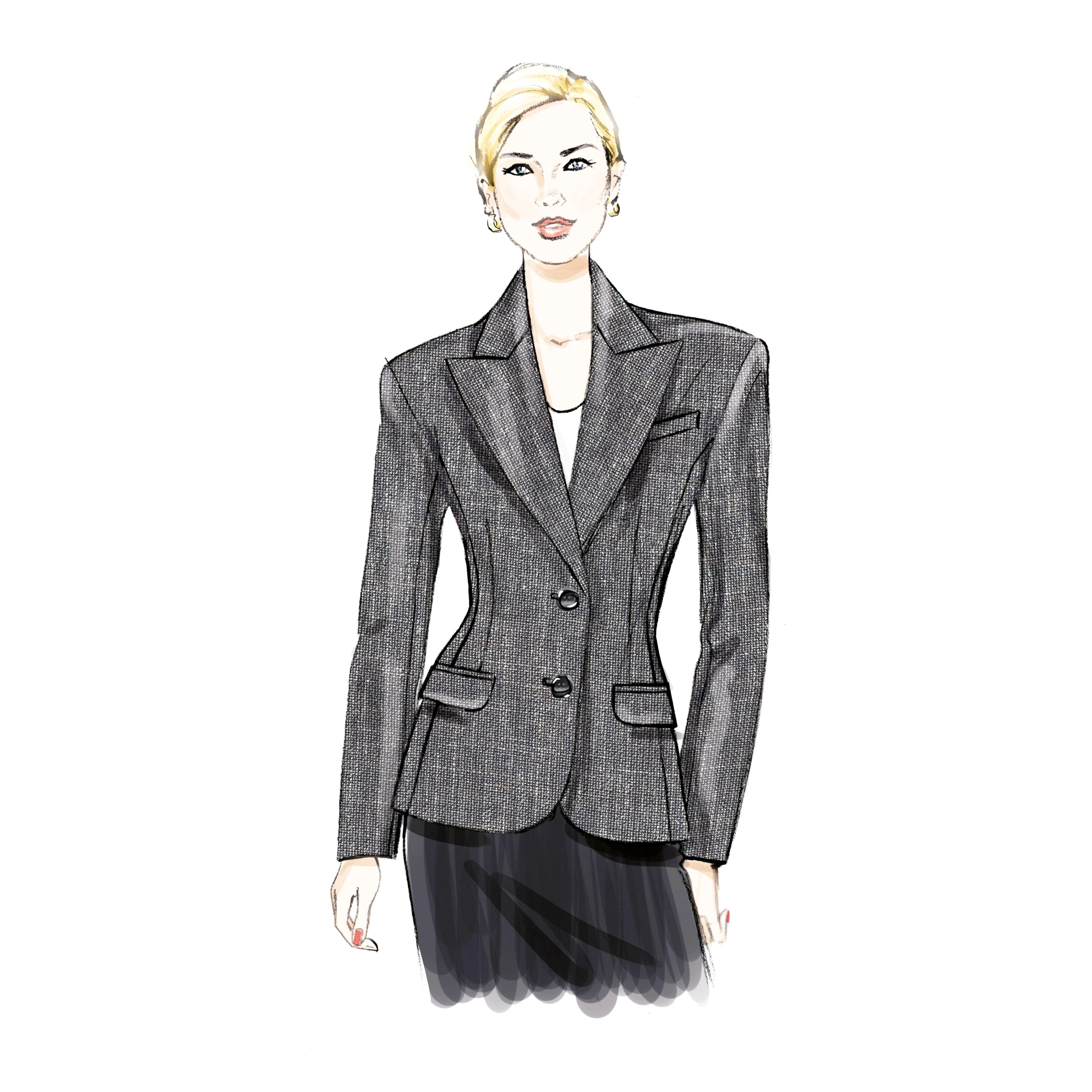 Vogue Schnittmuster - V2136 - taillierter Damenblazer mit oder ohne Kragen – Bild 5