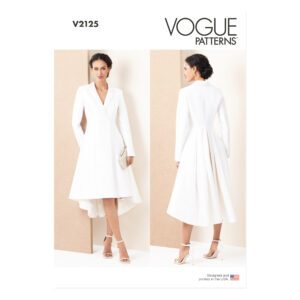 Vogue Schnittmuster V2125 für ein ausgefallenes doppelreihiges Mantelkleid