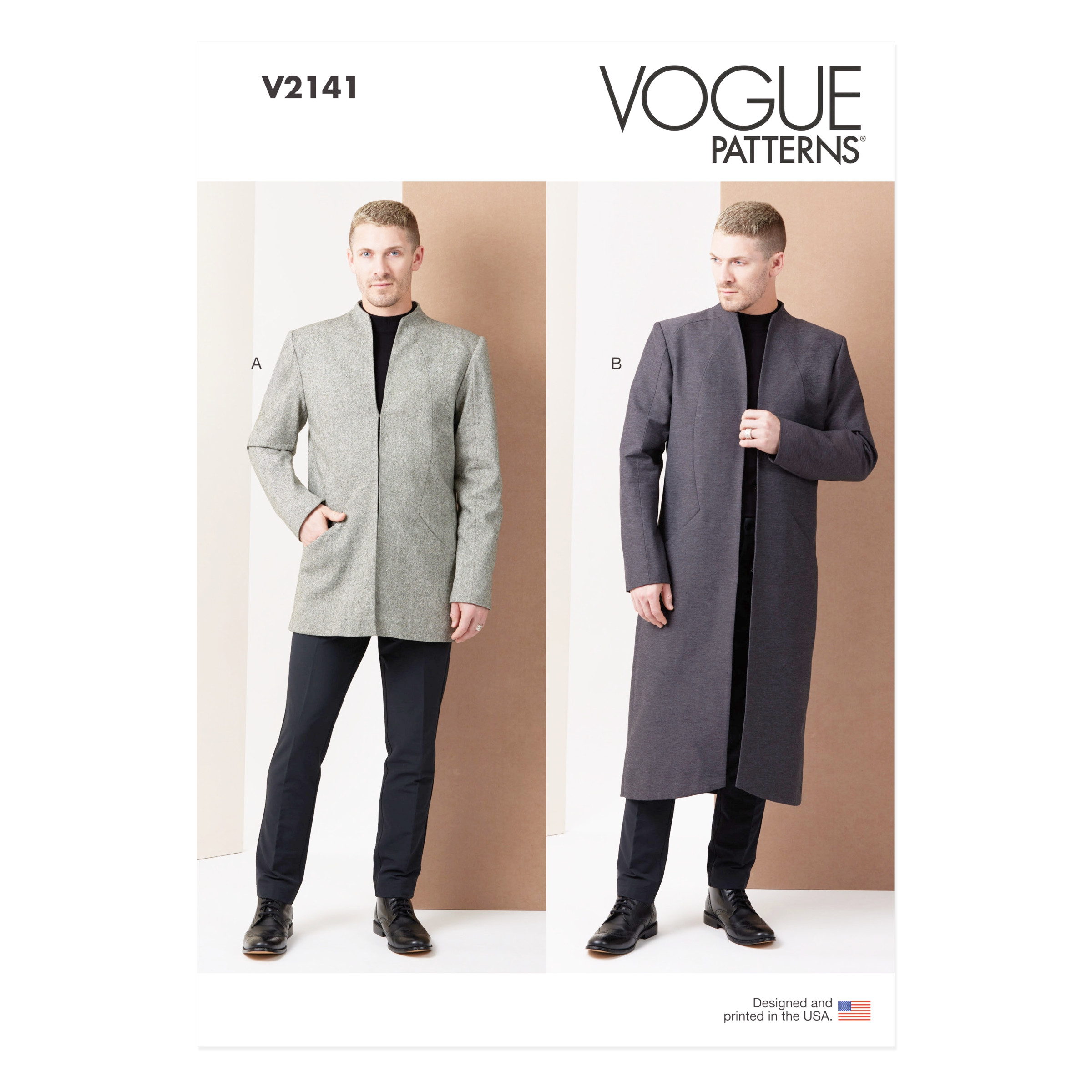 Vogue Schnittmuster V2141 für eine Herrenjacke in zwei Längen