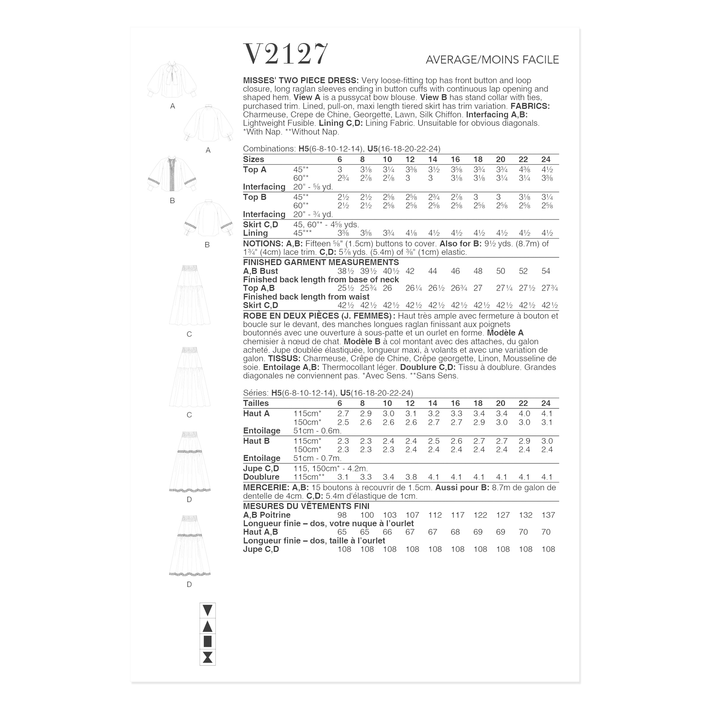 Vogue Schnittmuster V2127 - Bluse und Rock im Folklorestil – Bild 7