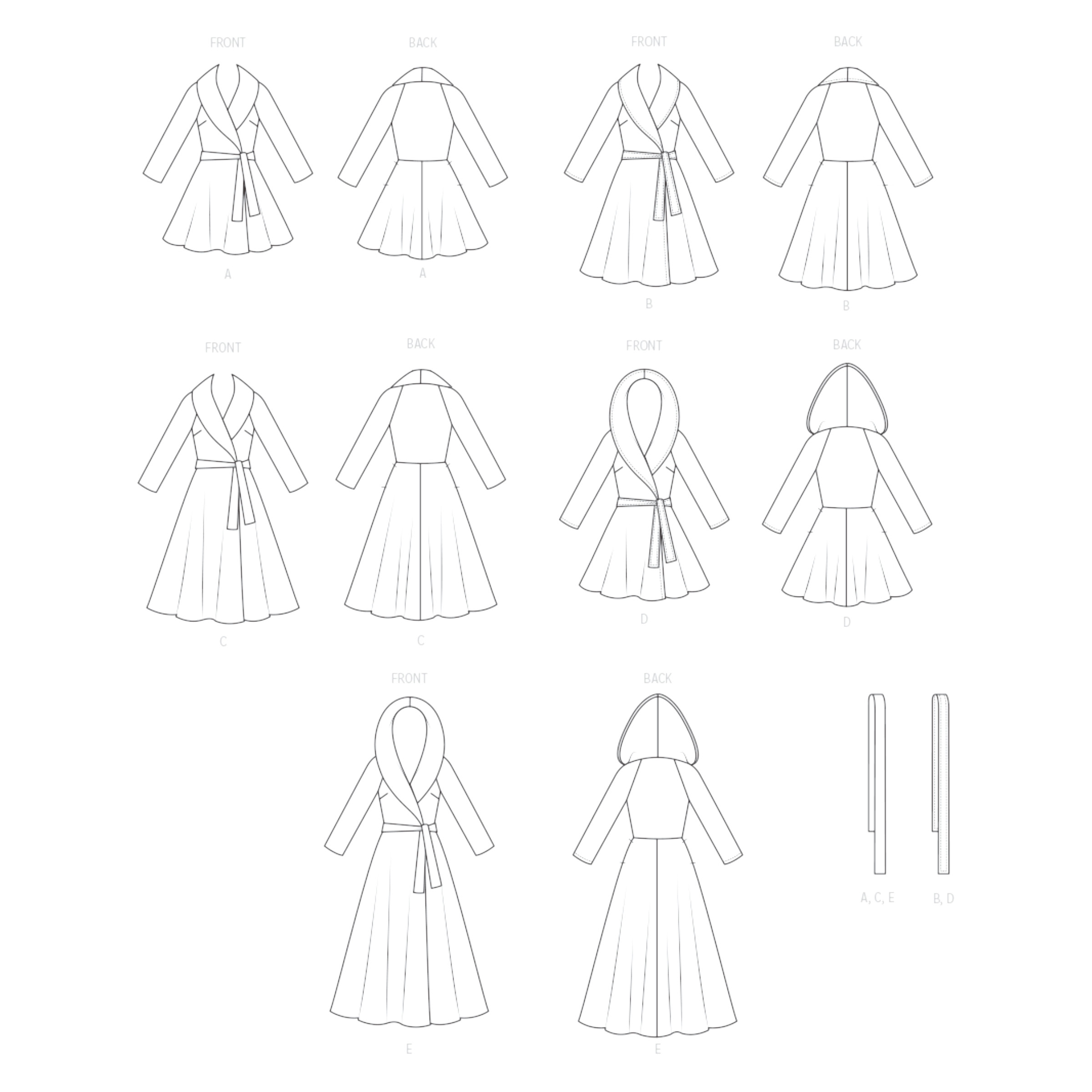 Vogue Schnittmuster - V2145 - Vintage Mantel mit Schalkragen – Bild 4