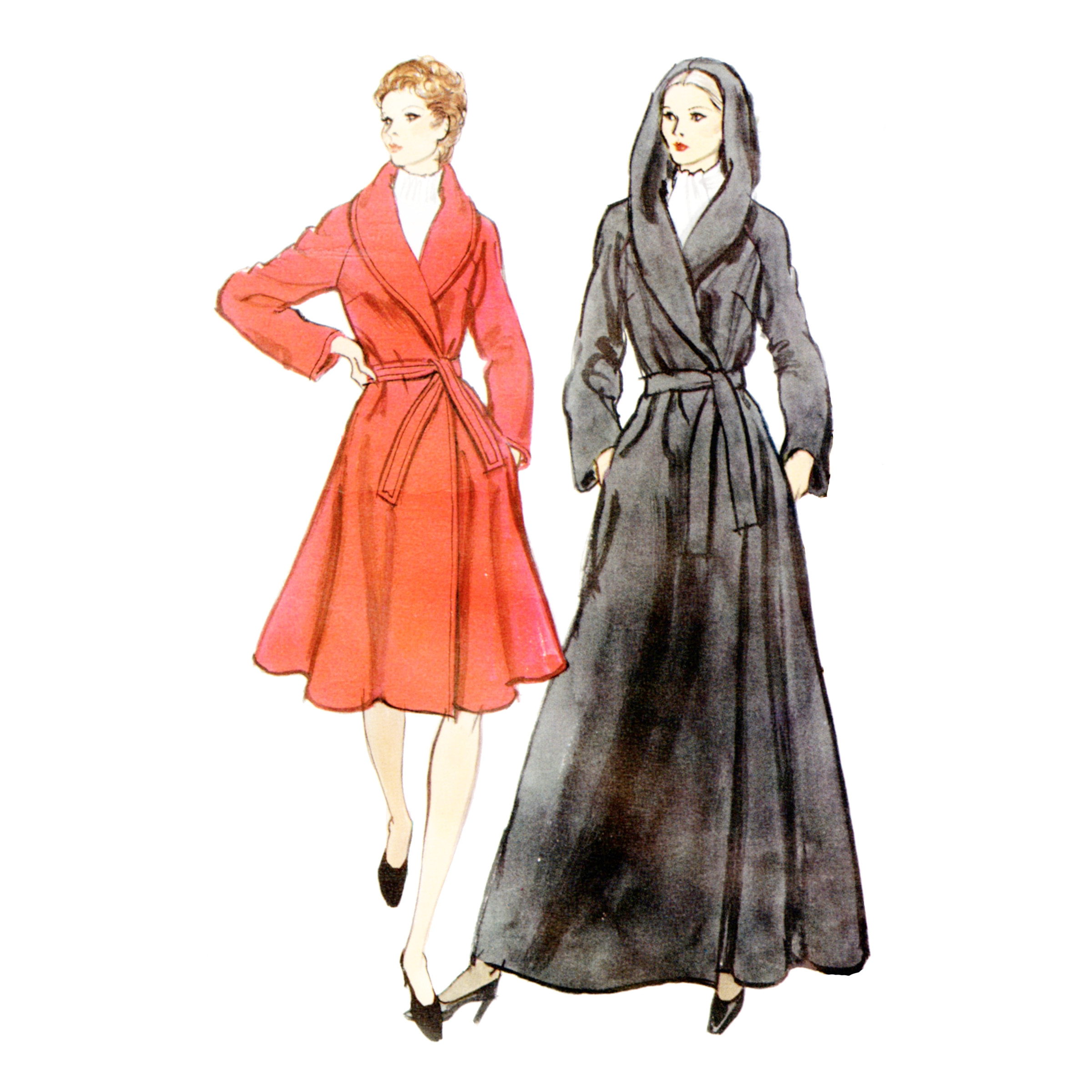 Vogue Schnittmuster - V2145 - Vintage Mantel mit Schalkragen – Bild 3