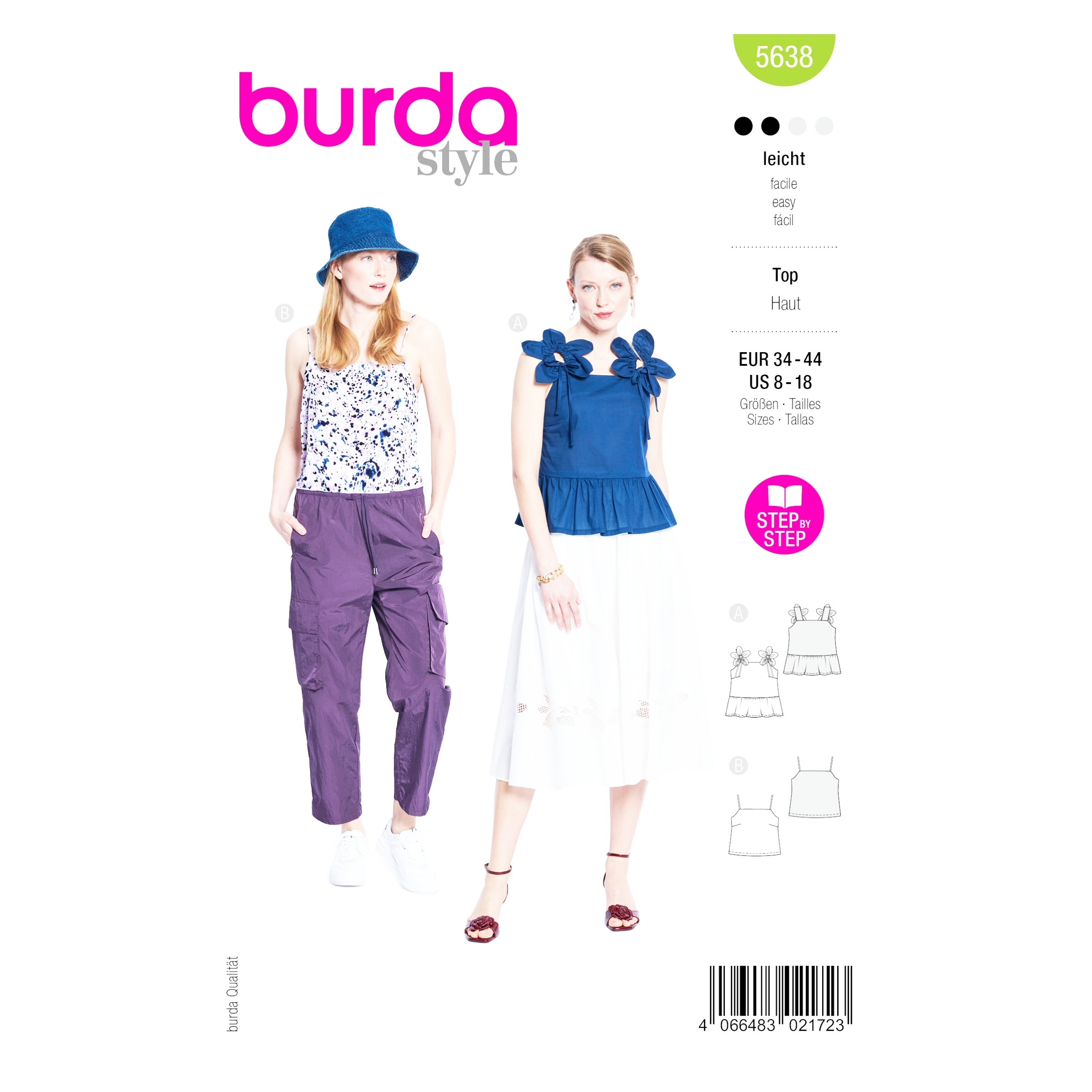 Burda Schnittmuster 5639 für Damen – Bluse oder Kleid mit ausgestellter Weite zum Selbernähen