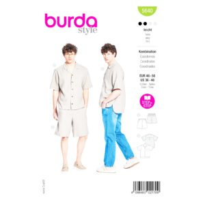 Burda Style Schnittmuster 5640 für Herren – Freizeit-Hemd und Shorts zum Selbernähen