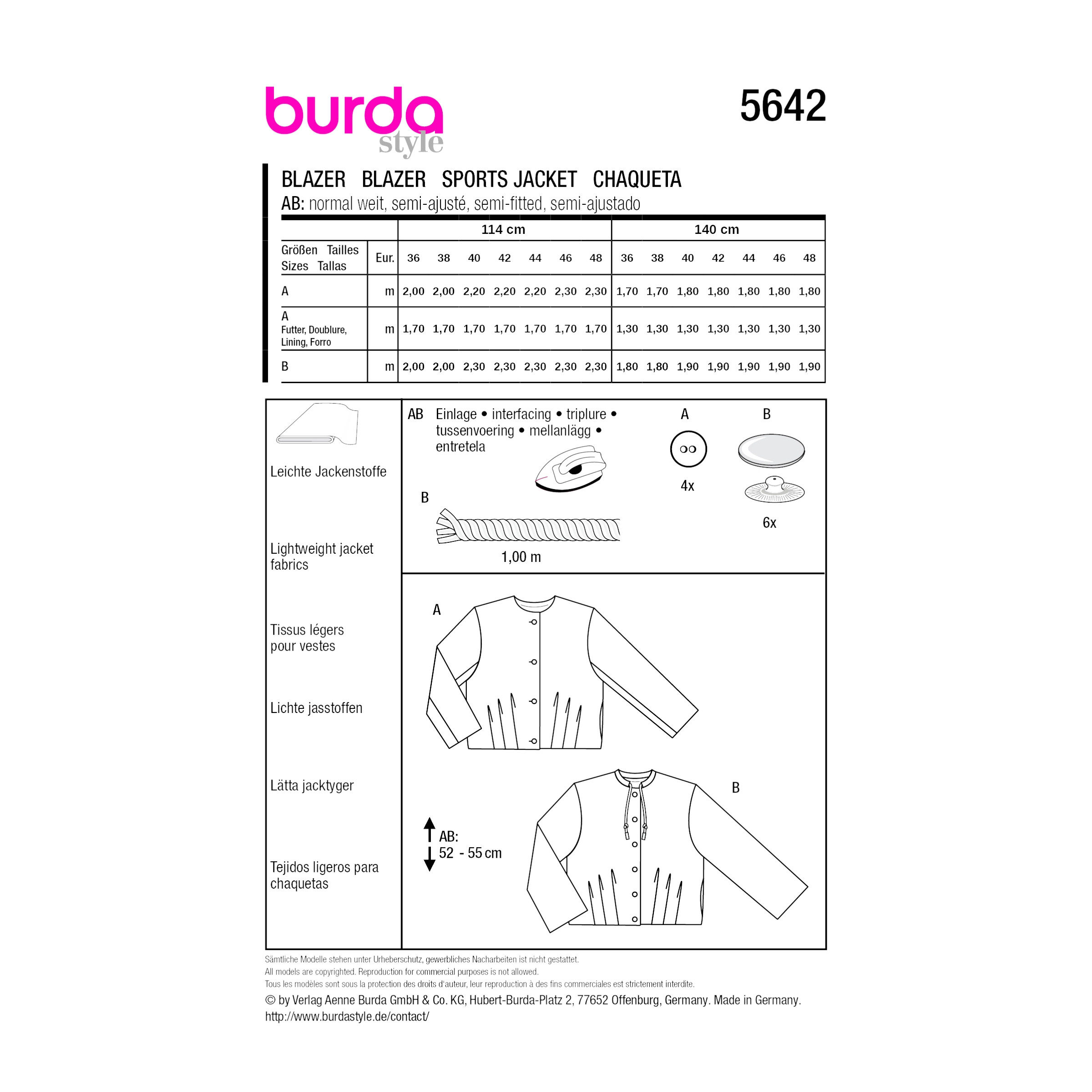 Burda Style Schnittmuster 5642 – Kurze Damenjacke & Damenblouson nähen – Bild 9