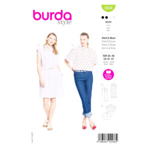 Burda Style Schnittmuster 5644 für ärmelloses Damen Kleid oder schlichte Bluse