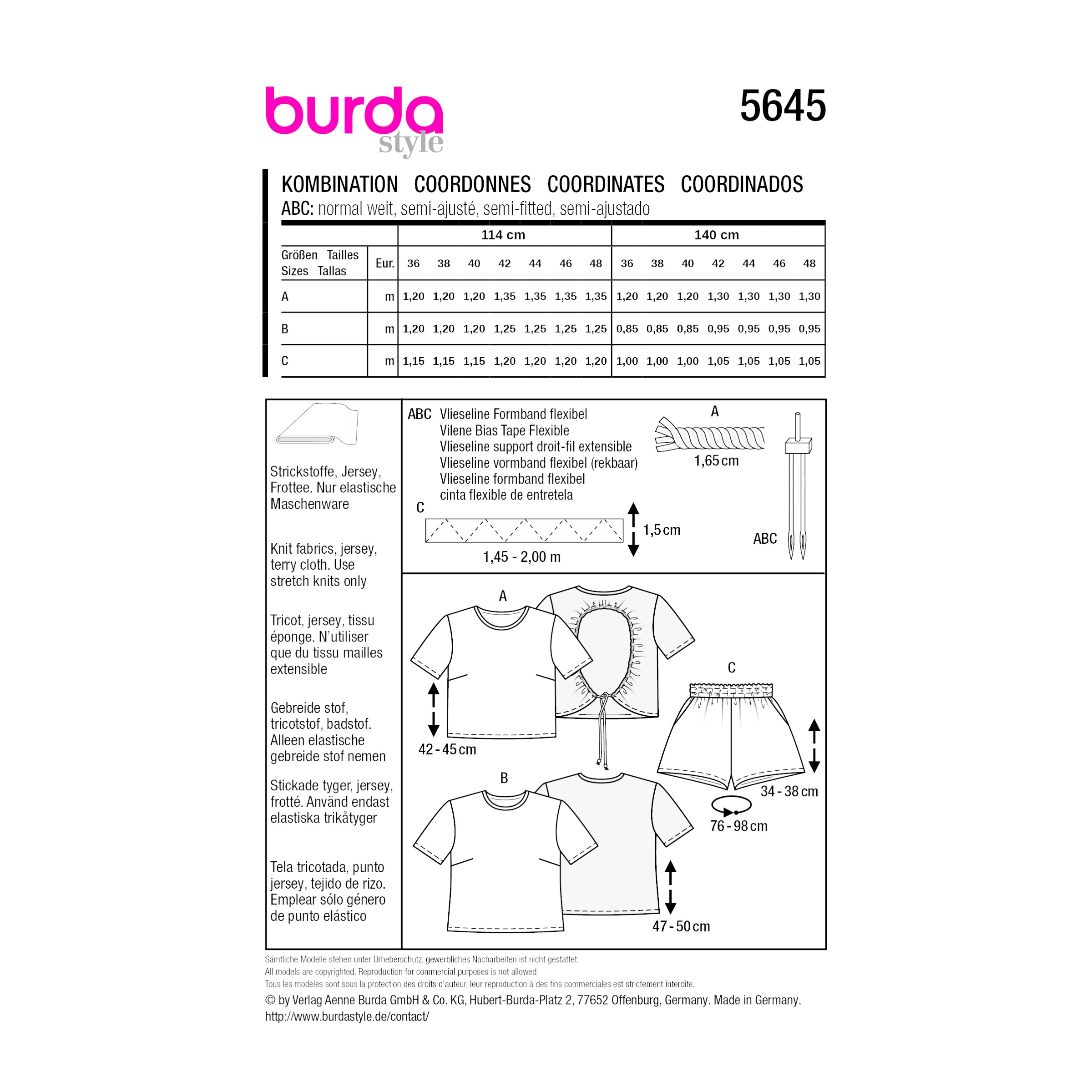 Burda Style Schnittmuster 5645 – Damenshirt & Shorts | Sommer Set nähen – Bild 9