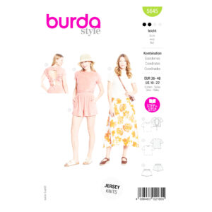 Burda Style Schnittmuster 5645 für Damenshirt und Shorts zum Selbernähen