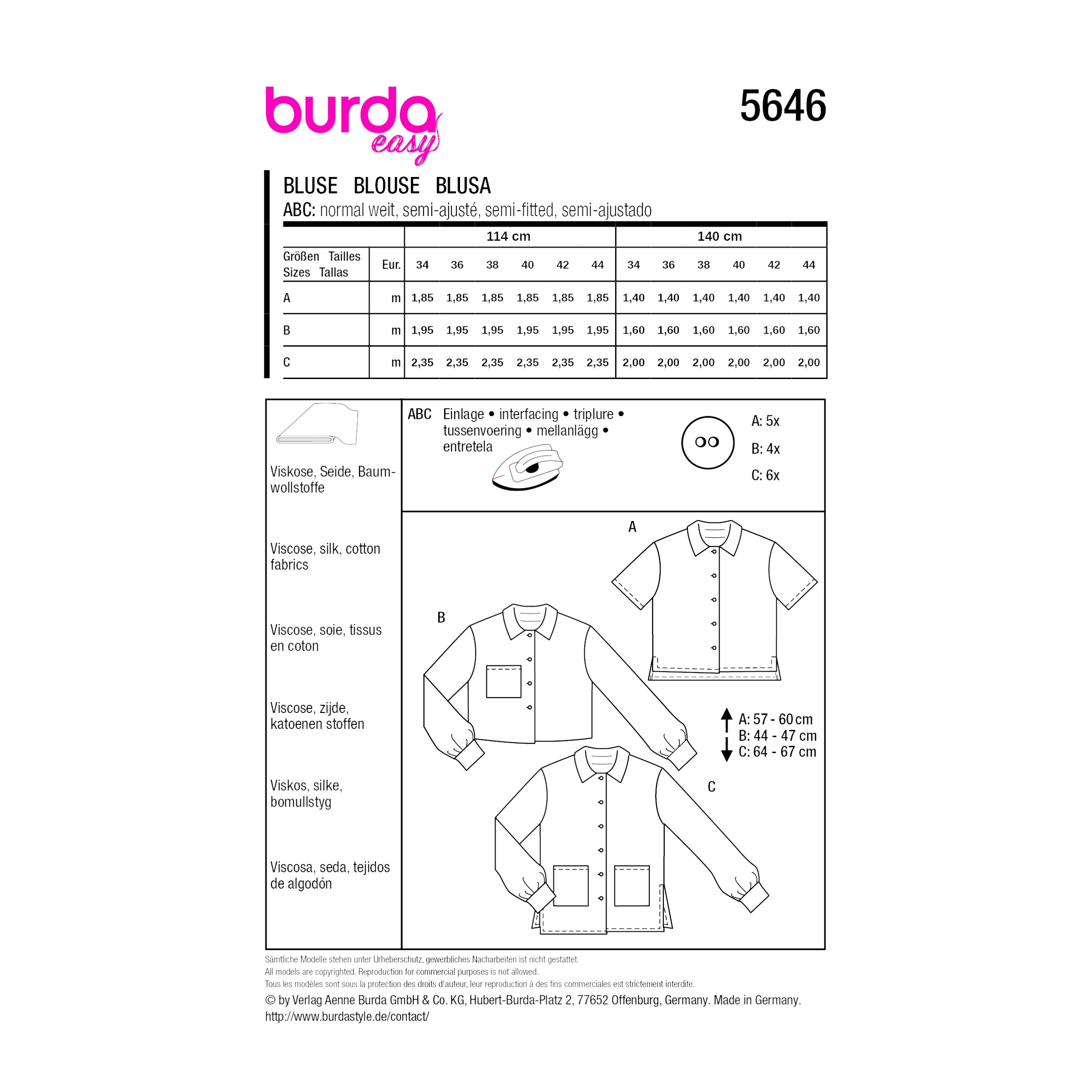 Burda Style Schnittmuster 5646 – Blusenjacke Damen | Leichte Jacke nähen – Bild 9